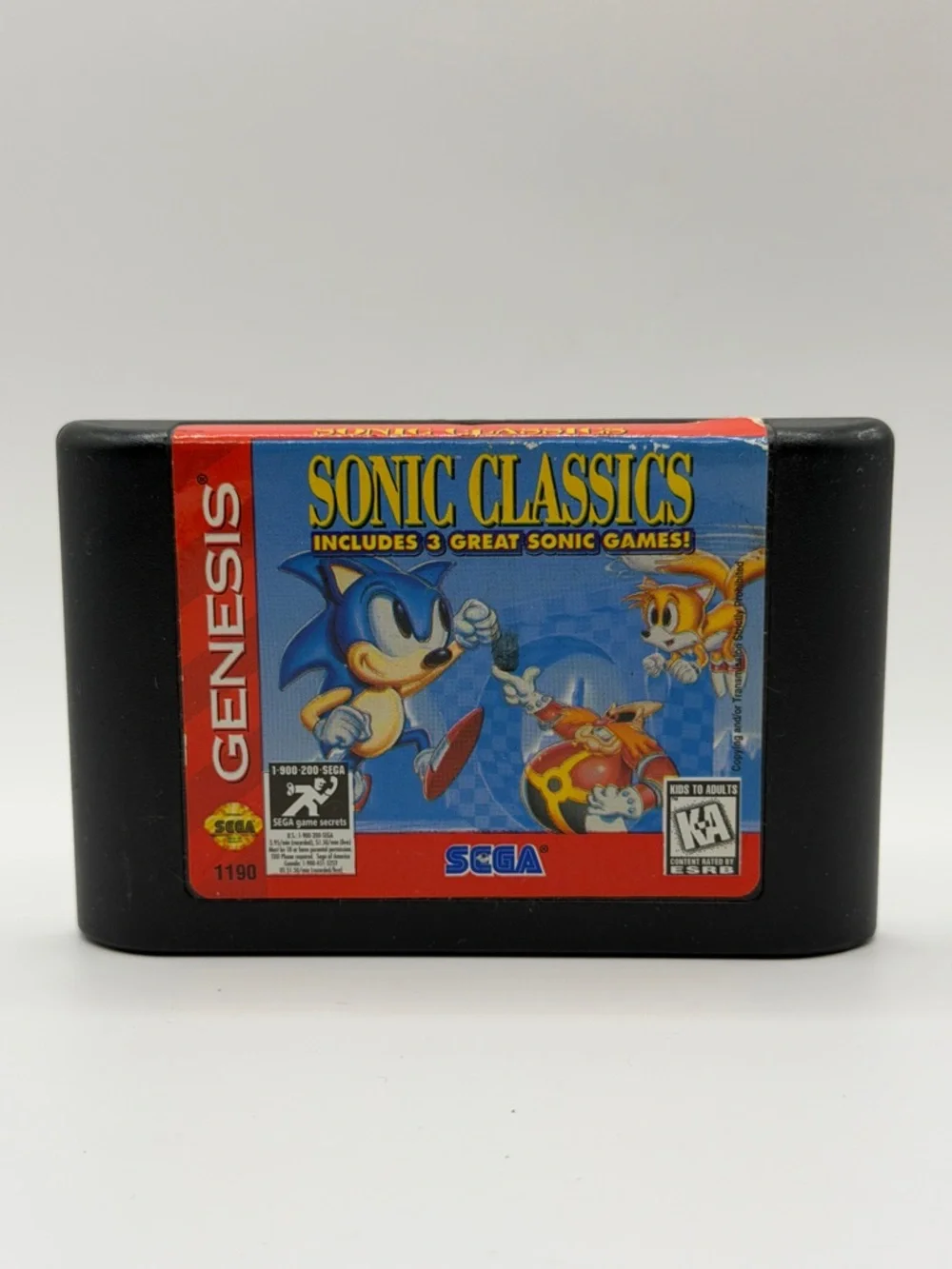 Sonic‎ Classics 3 in 1 Sega Genesis Authentic Vintage 1997 Video Game Cartridge